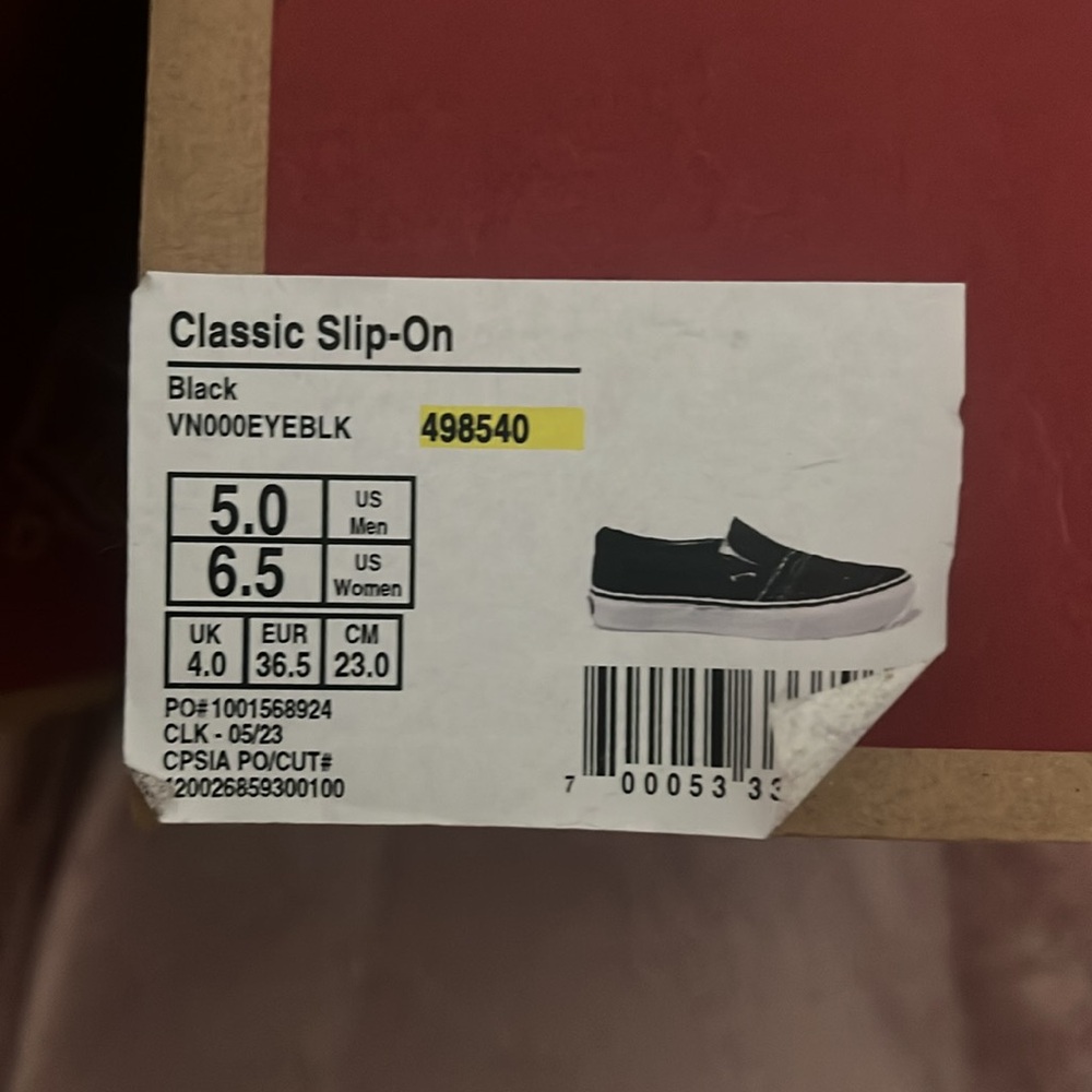 Vans Classic Black and White Slip-Ons - Picture 3 of 3